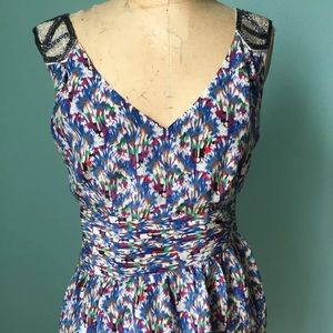 Anthropologie Edme & Esyllte silk peplum tank / Vittorio Epaulette / size 4